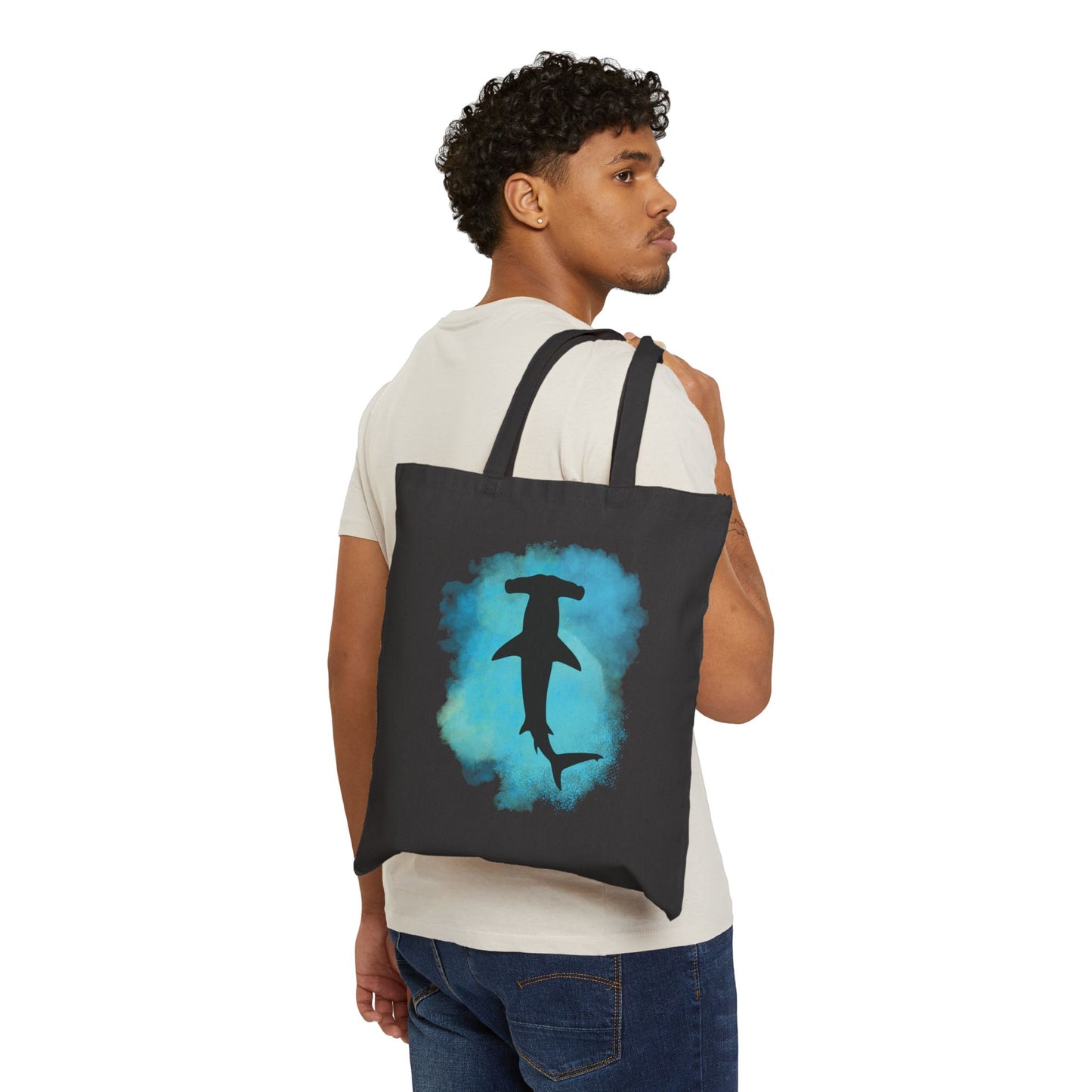 Hammerhead Shark Watercolor Canvas Tote