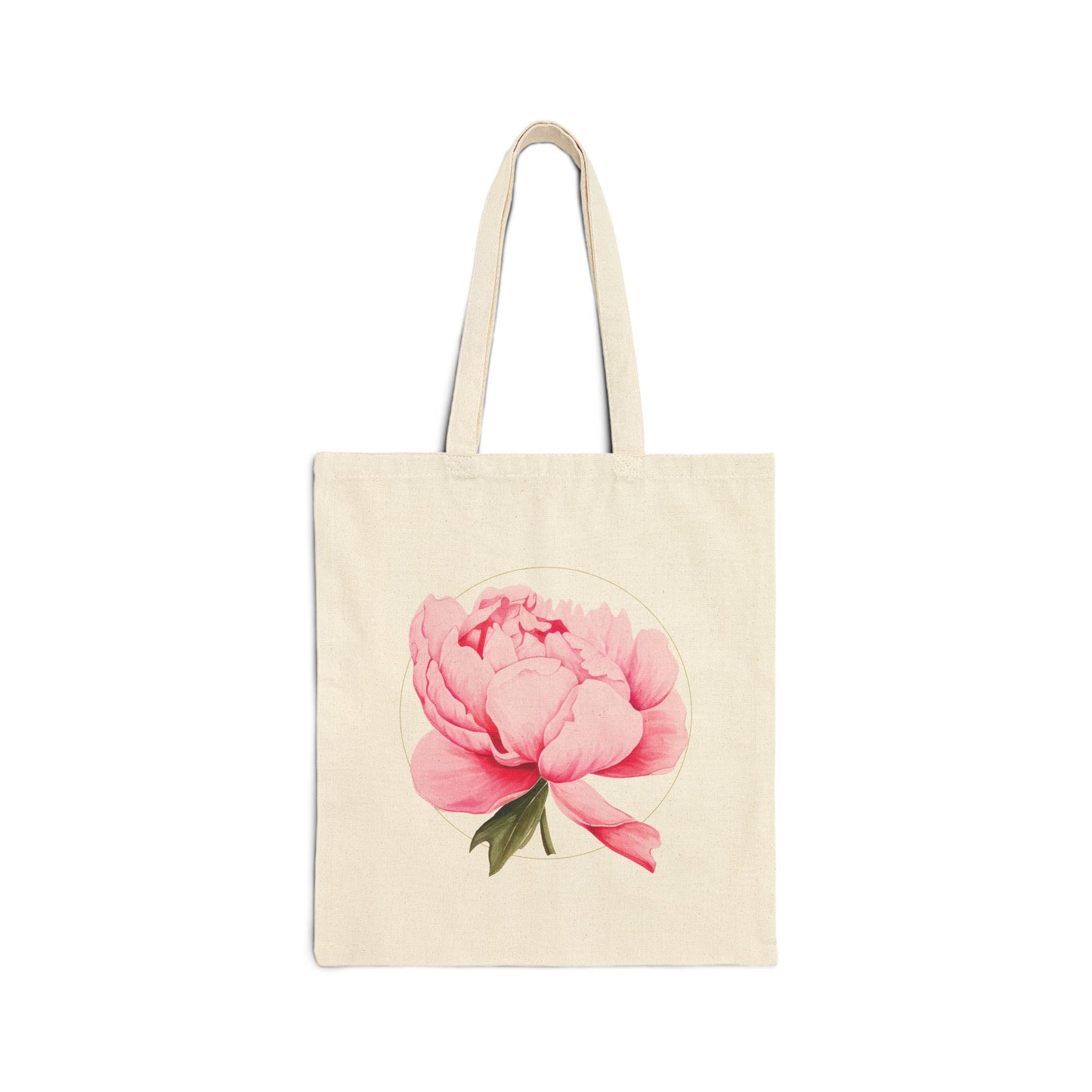 Pink Peony Canvas Tote Bag