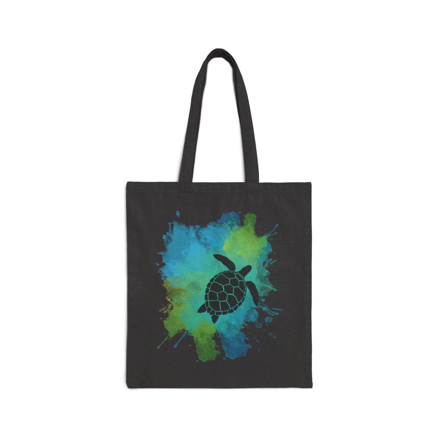 Honu - Sea Turtle Watercolor Tote Bag - Black