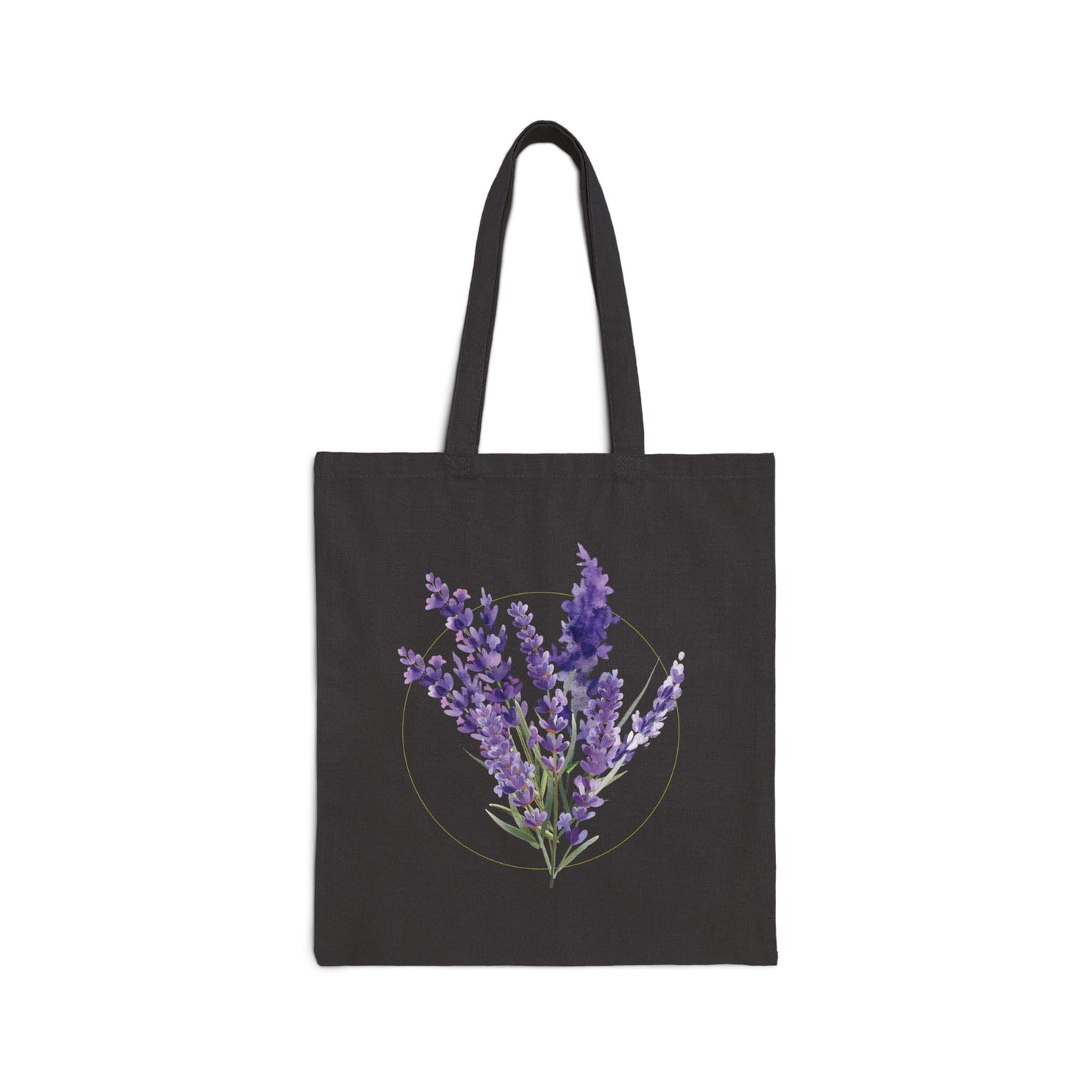 Lavender Watercolor Bouquet Canvas Market Bag