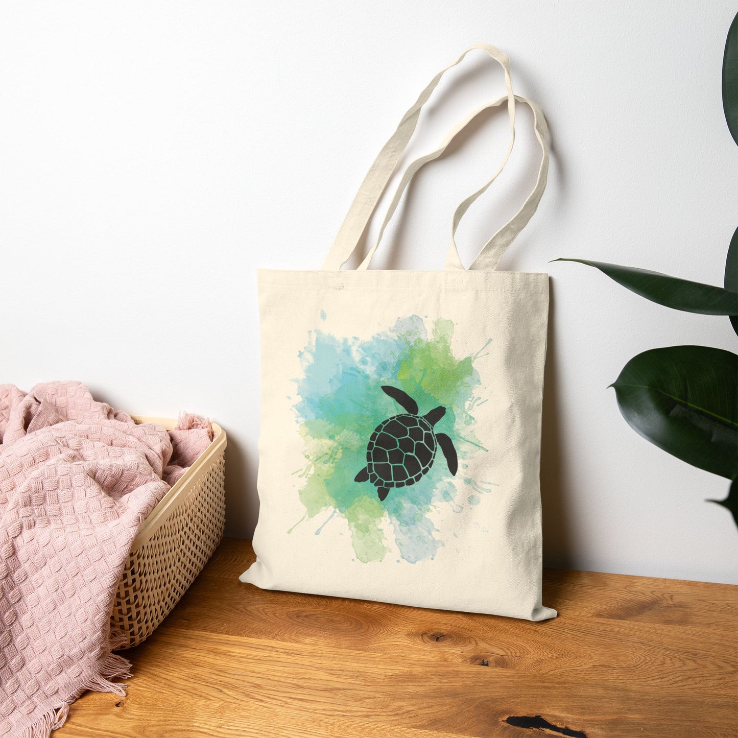 Honu - Sea Turtle Watercolor Canvas Tote