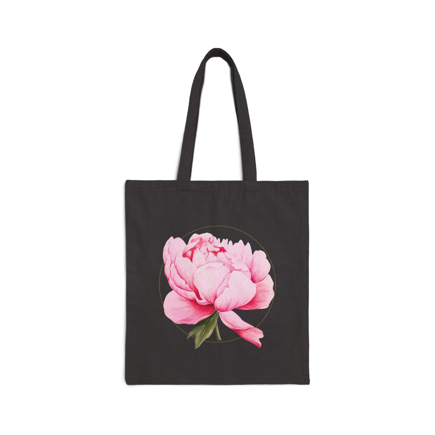 Pink Peony Canvas Tote Bag