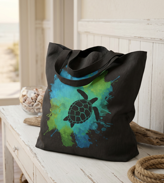 Honu - Sea Turtle Watercolor Canvas Tote