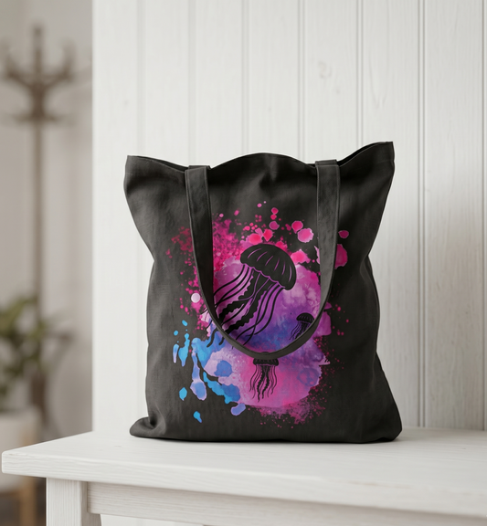 Jellyfish Watercolor Canvas Tote
