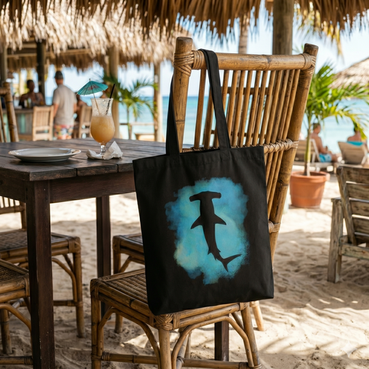 Hammerhead Shark Watercolor Canvas Tote