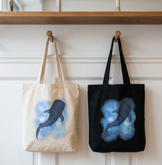 Whale Shark Watercolor Canvas Tote