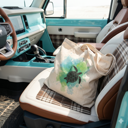 Honu - Sea Turtle Watercolor Canvas Tote