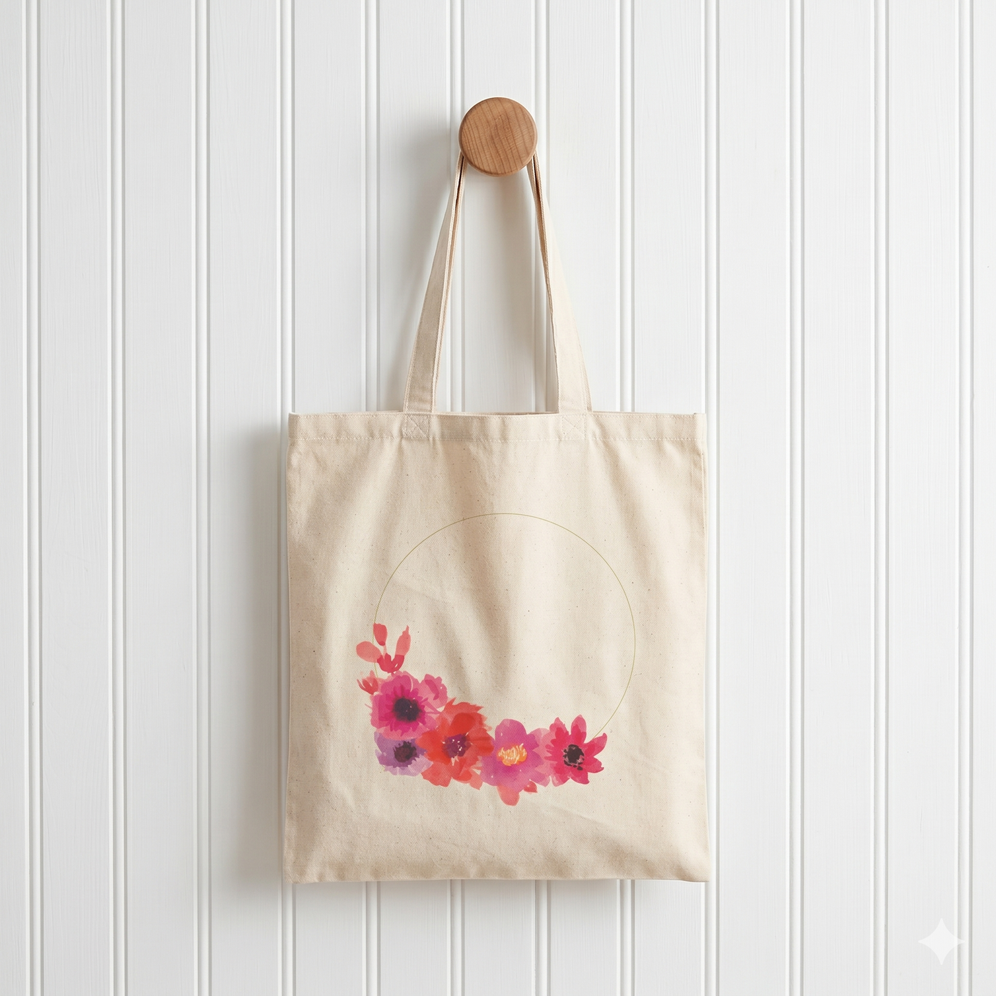 Pink Blossom Floral Watercolor Tote Bag