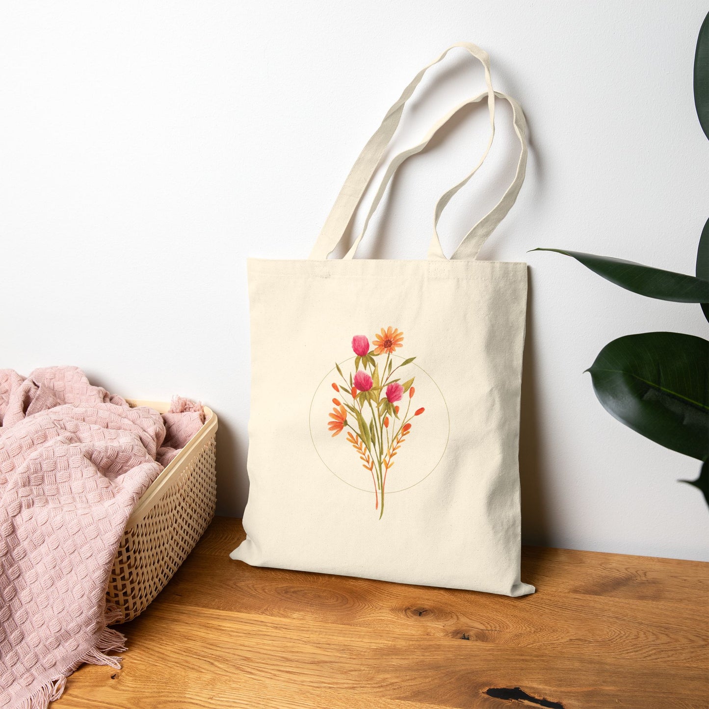 Watercolor Wildflower Market Tote