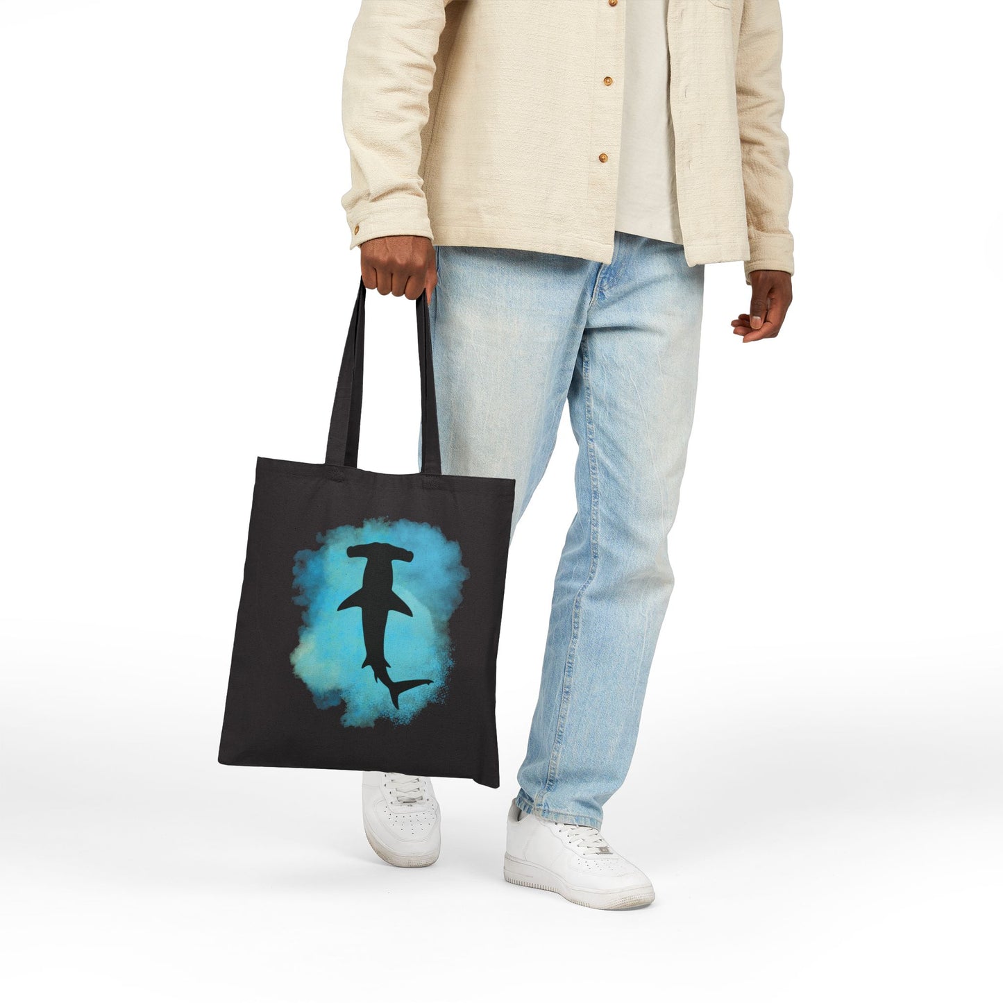 Hammerhead Shark Watercolor Canvas Tote