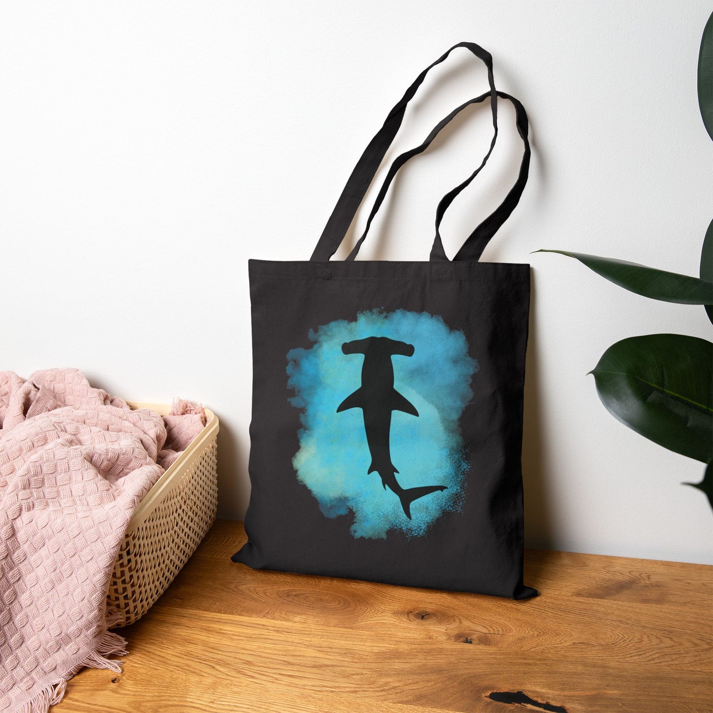 Hammerhead Shark Watercolor Canvas Tote