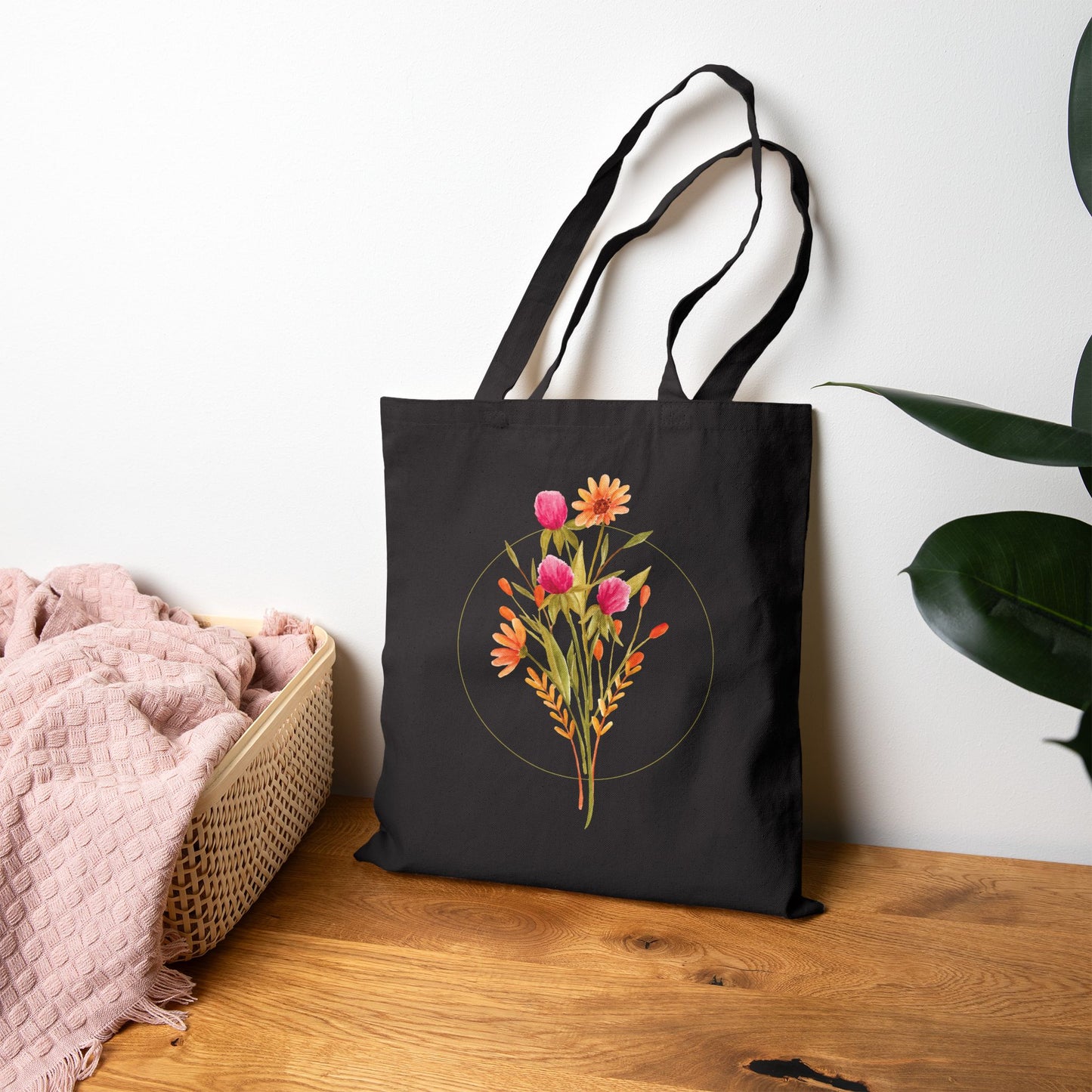 Watercolor Wildflower Market Tote