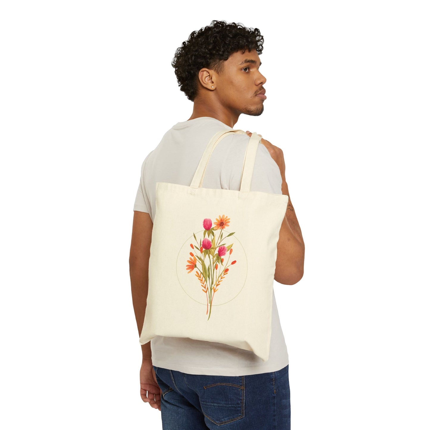 Watercolor Wildflower Market Tote