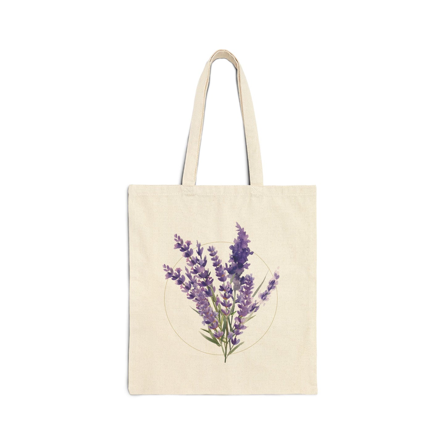 Lavender Watercolor Bouquet Canvas Market Bag