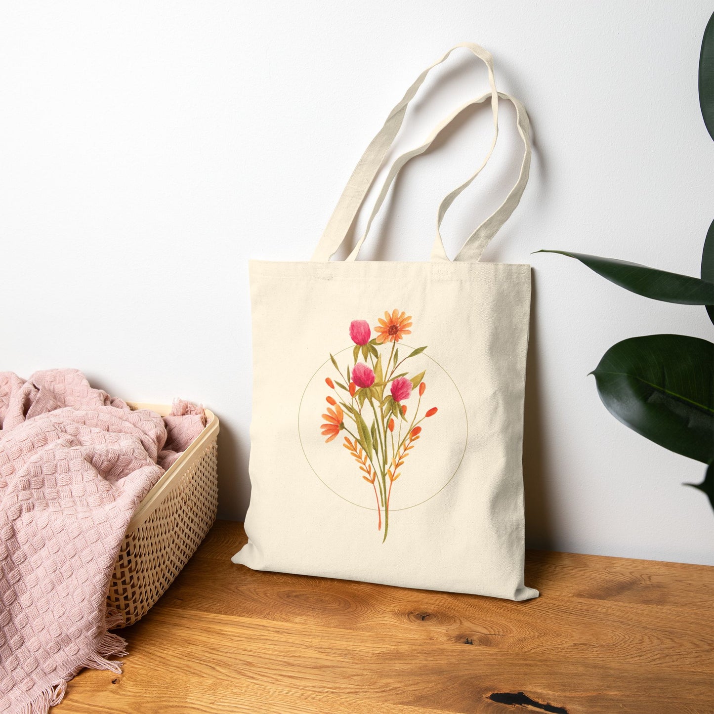 Watercolor Wildflower Market Tote
